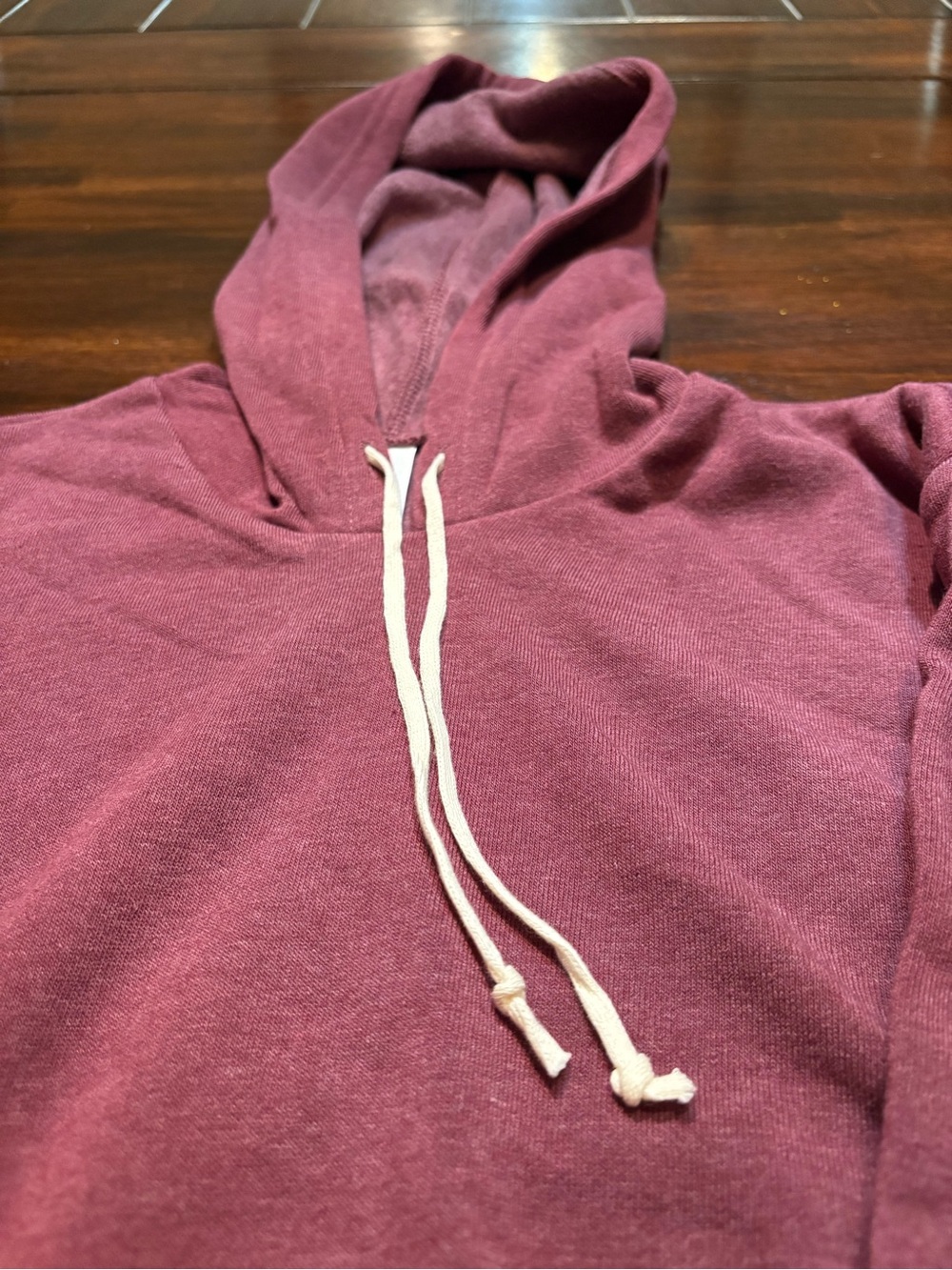 Men's Maroon Hoodie Sweater with Drawstring, size L